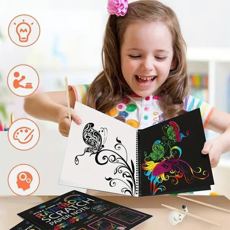 Creative Rainbow Scratch Art Notebook